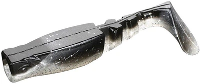 Силикон Mikado Fishunter (съедобный) 9.5 см 5 шт Серебристо-чёрный с блёстками (PMFHL9.5-357)