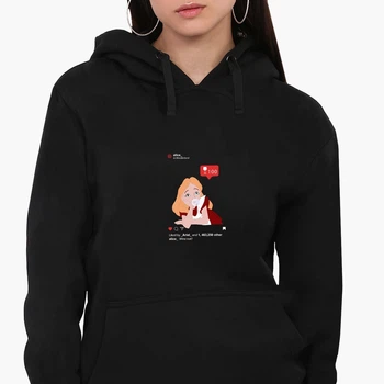 Худи женский Дисней Алиса с жвачкой (Disney Alice with gum) Черный (8921-1433) M