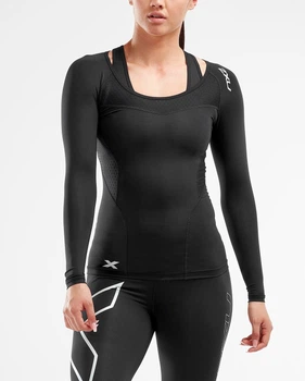 Женский компрессионный лонгслив 2XU, Compression L/S Top, L, черный