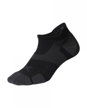 Компрессионные спортивные короткие носки 2XU, Vectr Cushion, L (42-46), черный/титановый