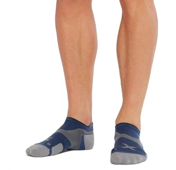 Компрессионные спортивные короткие носки 2XU, Vectr Cushion, M (38-42), синий/серый