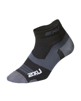Компрессионные спортивные укороченные носки 2XU, Vectr Ultralight 1/4 Crew, M (38-42), черный/титановый