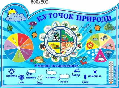 Стенд, уголок природы, ViTaLa, фигурный,800х600 мм, полноцветный, (КП000013)