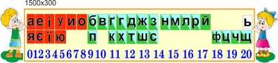 Стенд, алфавит, ViTaLa, фигурный, 1500х300 мм, полноцветный, (КУ000037)