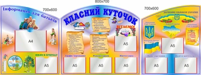 Стенд, классный уголок, ViTaLa, фигурный, 2000х700 мм, полноцветный, (КУ000033)
