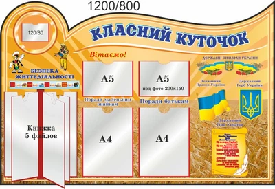 Стенд, классный уголок, ViTaLa, фигурный, 1200х800 мм, полноцветный, (КУ000031)