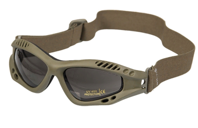 Тактические стрелковые защитные очки MiL-tec AIR PRO олива темные линзы (15615301)