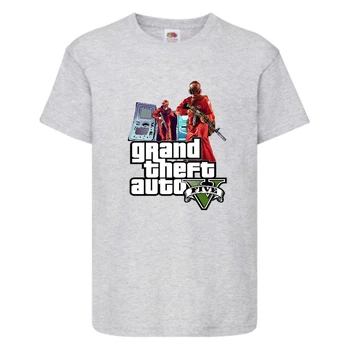 Футболка детская GTA 005 (Grand Theft Auto) серая (GTA gry 005) 164 см