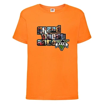 Футболка детская GTA 003 (Grand Theft Auto) оранжевая (GTA orn 003) 152 см