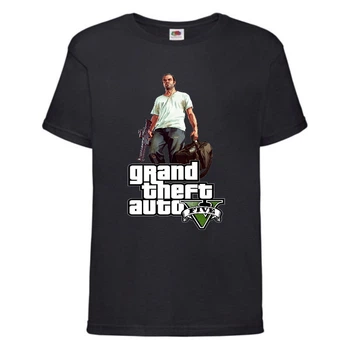 Футболка дитяча GTA 007 (Grand Theft Auto) чорна (GTA blc 007) 128 см