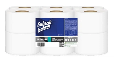 Туалетний папір для диспенсерів Selpak Professional Premium джамбо з центральним витяганням 2-шаровий 120 м 12 рулонів (32762340)