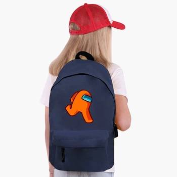 Рюкзак дитячий Амонг Ас Помаранчевий (Among Us Orange) (9263-2408) 17 л Темно-синій