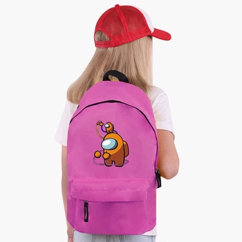 Рюкзак дитячий Амонг Ас Помаранчевий (Among Us Orange) (9263-2413) 17 л Рожевий