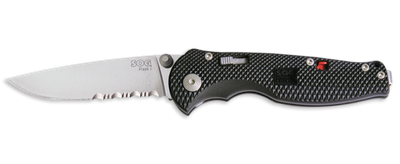 EDC нож SOG FLASH I Satin / Drop Point / Partially Serrated FSA97-CP