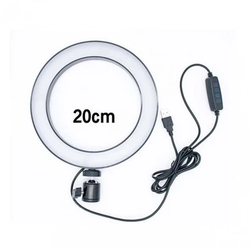 Кольцевая лампа светодиодное LED кольцо без крепления телефона, питание USB, диаметр 20 см