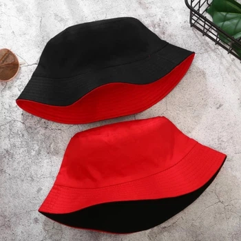 Панама Двухсторонняя Однотонная Красная, Унисекс WUKE One size