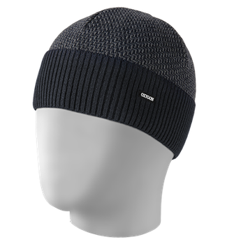Шапка мужская из тонкой шерсти RIDDLE One Size (56-60) Синий / Серый