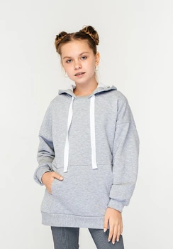 Худи для девочки OVERSIZE серое ТШФ-157 DM SASHKA 134 р.