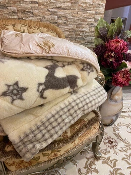 Ковдра зимова Casablanket вовняна Pure Wool 150х210см Бежевий