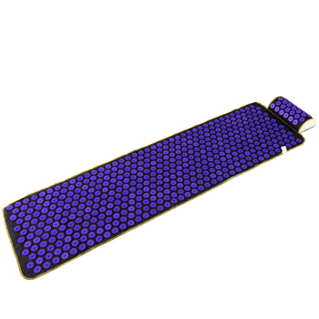 Масажний килимок Аплікатор Кузнєцова + валик масажер для спини/шиї/ніг/стоп/голови/тіла OSPORT (n-0009) Чорно-фіолетовий