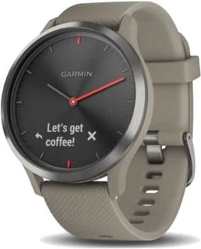 Спортивные часы Garmin Vivomove HR Sport Black With Sandstone Silicone Band One Size (010-01850-03)