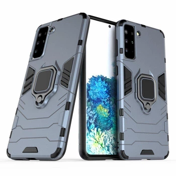 Чохол Fiji Ring для Samsung Galaxy S21 Plus (G996) броньований бампер з кільцем темно-синій