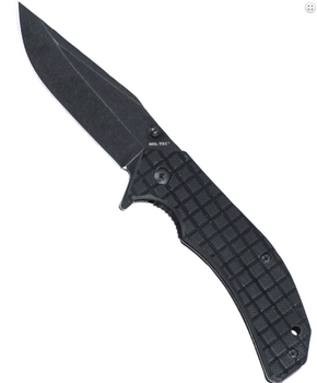 Складной туристический нож Mil-tec G10 STONE WASHED черный (15301202)