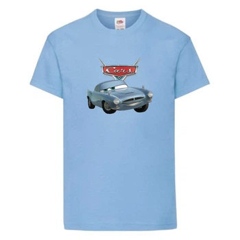 Футболка детская ТАЧКИ 0011 (CARS) голубая (CAR lbl 0011) 128 см