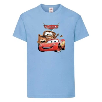 Футболка детская ТАЧКИ 0012 (CARS) голубая (CAR lbl 0012) 128 см
