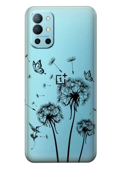 Прозорий силіконовий чохол iSwag для OnePlus 9R з малюнком - Кульбаби (ISOP9RR51)