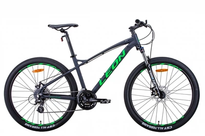 Велосипед AL 27.5" Leon XC-90 AM preload DD рама-19" графитовый с зеленым (м) 2021
