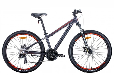 Велосипед AL 26" Leon SUPER JUNIOR AM DD рама-13" антрацитовый с красным (м) 2021