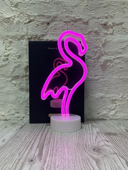 Неоновий світильник нічник Фламінго настільна декоративна лампа Neon Decoration Lamp