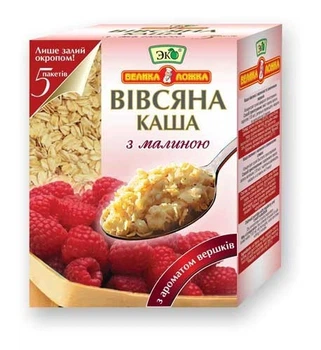 Каша вівсяна Велика ложка з малиною і вершками, 41г. х 5 шт