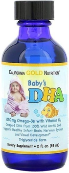 Омега 3 для детей California Gold Nutrition рыбий жир с витамином D3, 1050 мг, ДГК для детей 59 мл