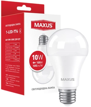 Лампа світлодіодна MAXUS A60 10 Вт 4100 K 220 В E27 (1-LED-776)