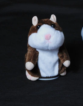 Интерактивная игрушка говорящий хомяк повторюшка Коричневый с белым ForFun
