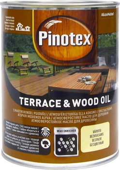 Олія Pinotex Terrace & Wood Oil — матова алкідна олія для оброблення дерева, атмосферостійка, тик, 1 л (4740182000325)