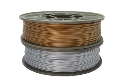 Комплект PLA пластика 2в1 филамент Pochatok Filament для 3D принтера 1,75 мм 0,75 кг Золотой и Серебряный