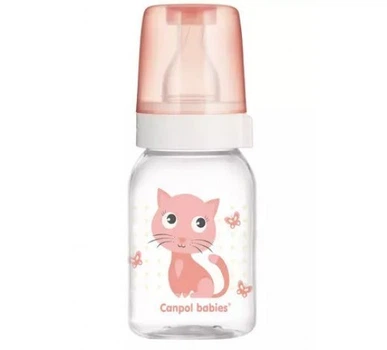 Бутылка Canpol babies 11/851 с ручкой 120 мл Розовая