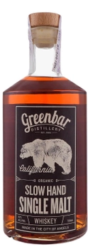 Виски Greenbar Slow Hand Single Malt Organic 0.7 л 42% (855675002077)