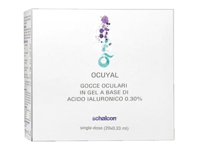 Гелевые глазные капли с гиалуроновой кислотой Schalcon Ocuyal Gel 1 уп. - 20 шт. по 0,3 мл.