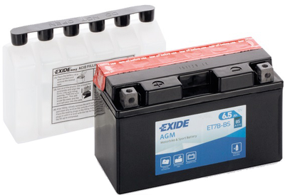 Мото аккумулятор Exide AGM 6.5 Ah (+/-) 85EN (ET7B-BS)