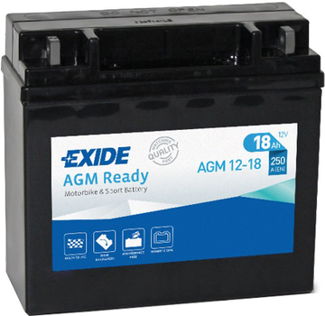 Мото аккумулятор Exide Ready AGM 18 Ah Ев (-/+) 250EN (AGM12-18)
