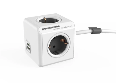 Сетевой удлинитель Allocacoc PowerCube Extended USB, GREY (1402GY/DEEUPC)