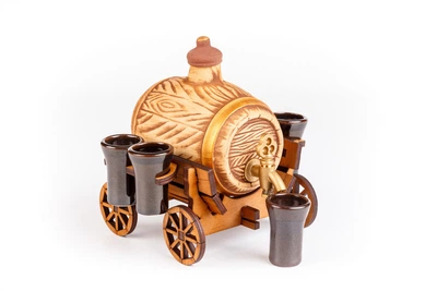 Бочка керамічна 0,5 л на фірі з краном і стопками світла HandMade Diptaro Ручна работа