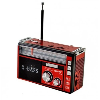 Радиоприемник аккумуляторный GOLON RX-382BT с Bluetooth и фонариком красный