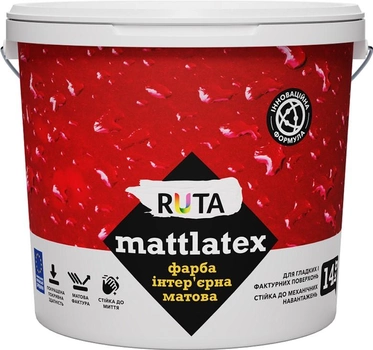 Краска интерьерная матовая Ruta Мattlatex 7 кг Белая (4823048029729)