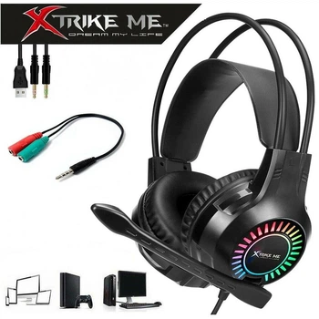 Наушники игровые XTRIKE Gaming с подсветкой Black