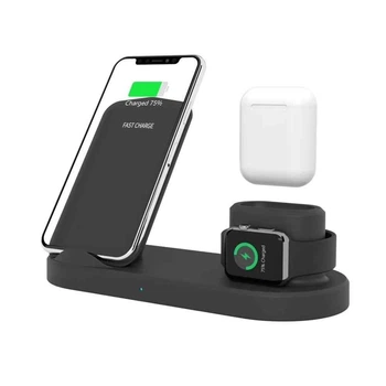 Беспроводная док-станция Wireless Station 4в1 для iPhone/Samsung/Apple Watch/AirPods/Android